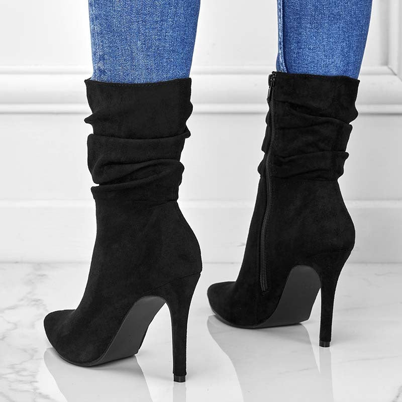 Sloane Ruched Suede Stiletto Boot