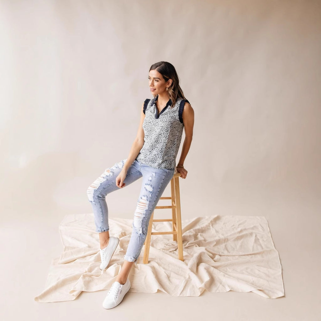 City Chic High-Waist Ripped Skinny Jeans