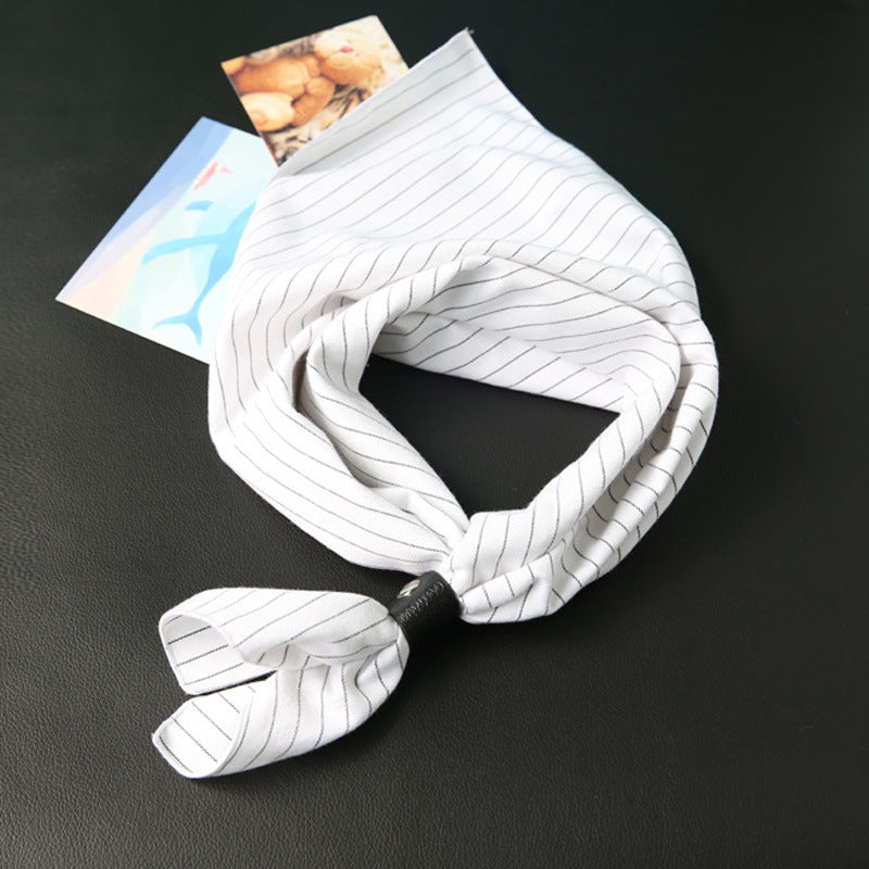 Elegant Women's Cotton Square Scarf - Bird Print