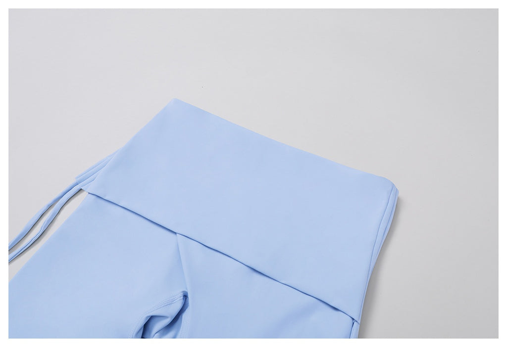 Nude Feel High Waist Drawstring Activewear Shorts for Yoga Running and Fitness