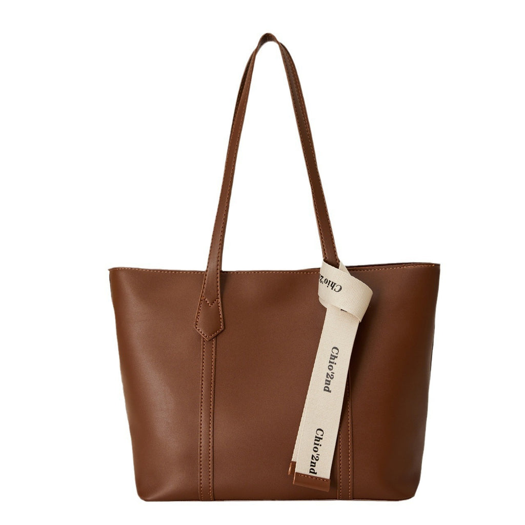 Chic Korean Style PU Leather Tote Bag for Women | Everyday Fashion Shoulder Bag