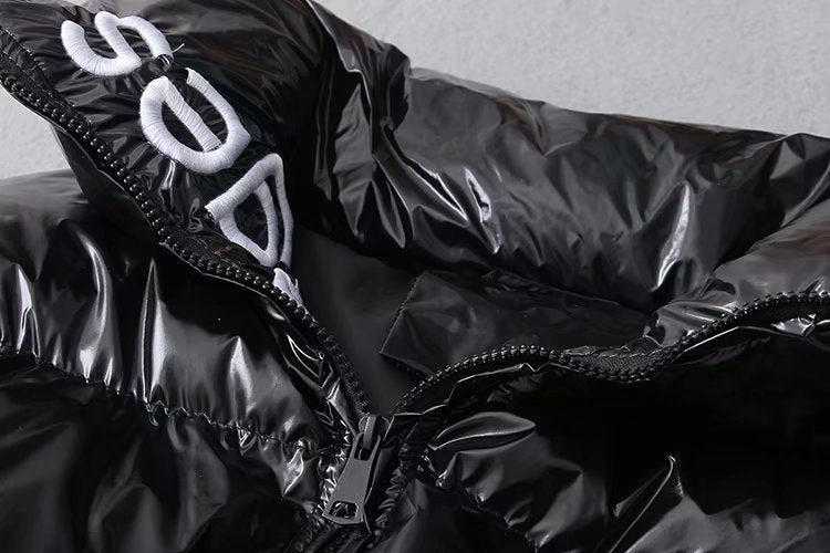 Chic Glossy Padded Puffer Jacket for Trendy Winter Warmth and Style