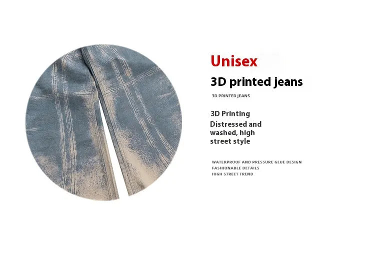 Washed Distressed Wide Leg Jeans