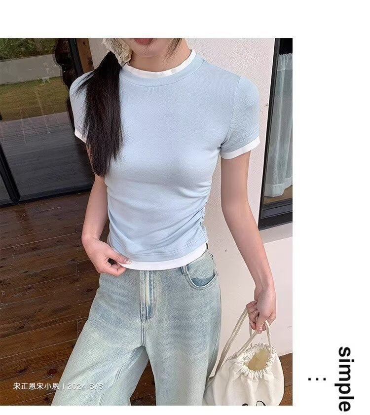 Retro Blue High-Waist Loose Wide Leg Jeans