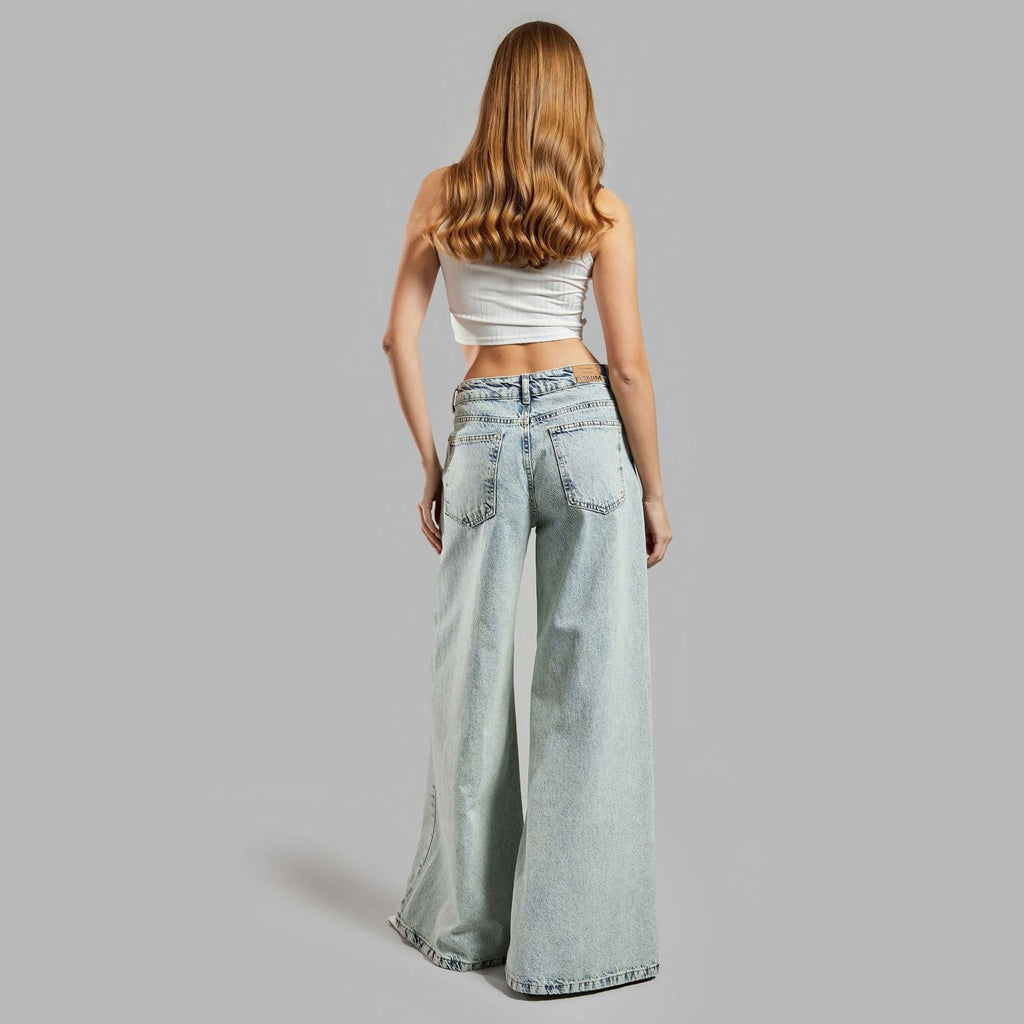 Women's Lace Detail Bootcut Jeans - Street Style Denim