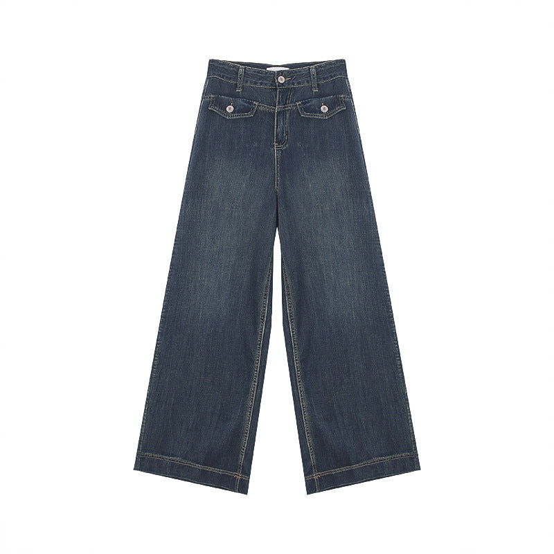 Women's Retro High Waist Wide Leg Jeans