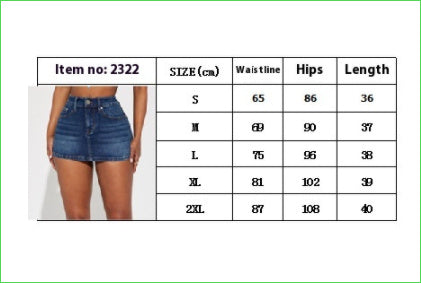 Women's Stretch Denim Mini Skirt - High Waisted Short Skirt