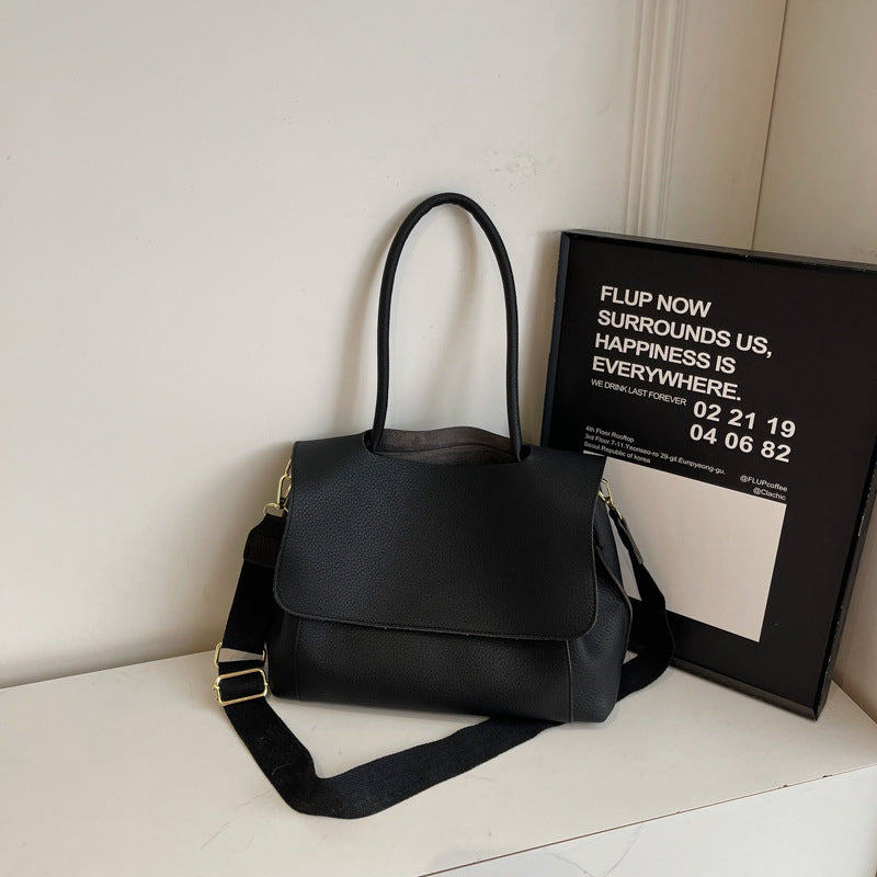 Vintage Casual PU Tote Bag - Stylish All-Match Shoulder Handbag