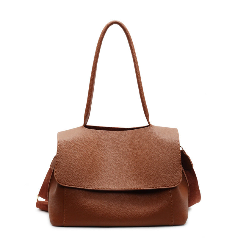 Vintage Casual PU Tote Bag - Stylish All-Match Shoulder Handbag