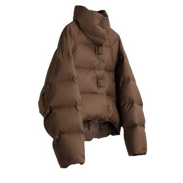 Coffee Color Cotton-padded Clothes Short Cotton Coat