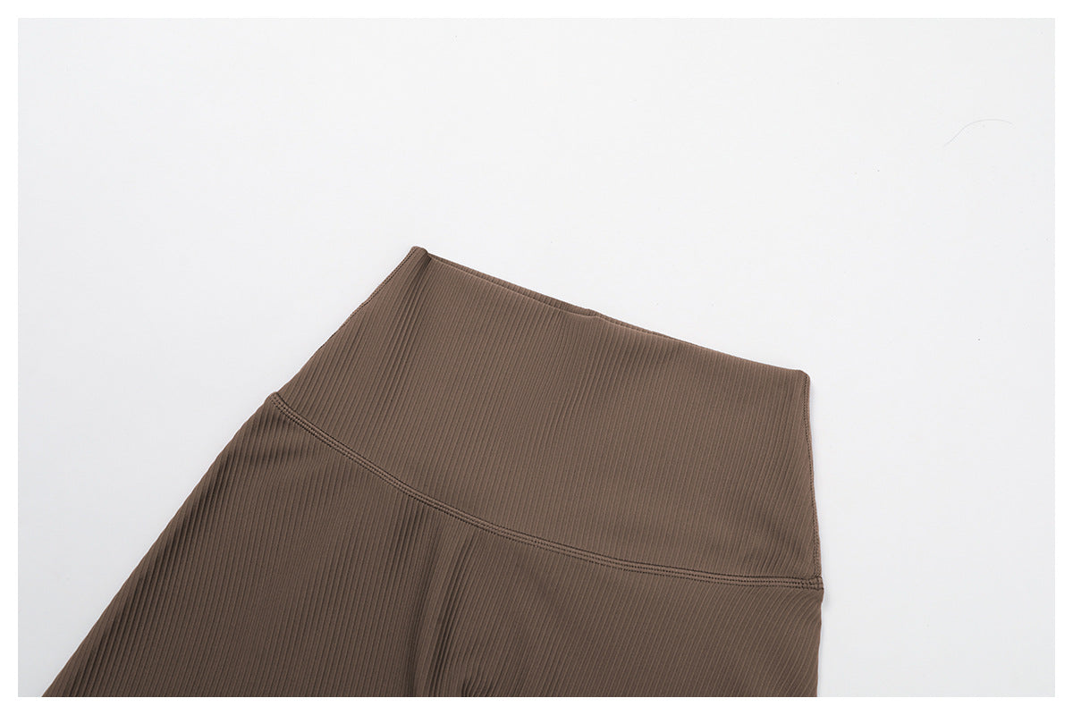 High Waist Ribbed Sculpting Yoga Shorts for Enhanced Performance