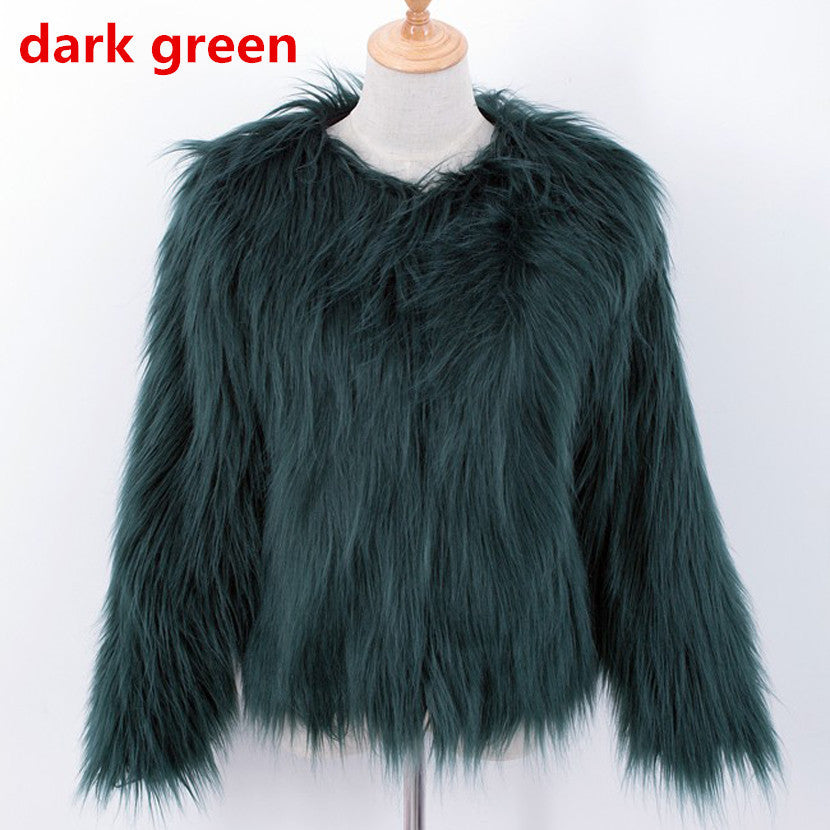 Luxurious Shaggy Faux Fur Short Jacket Warm Cozy Outerwear