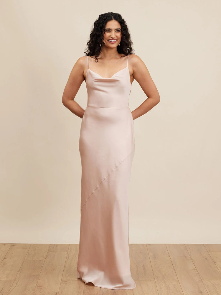 Satin Bridesmaid Dress - Korean Style Party & Cocktail Gown
