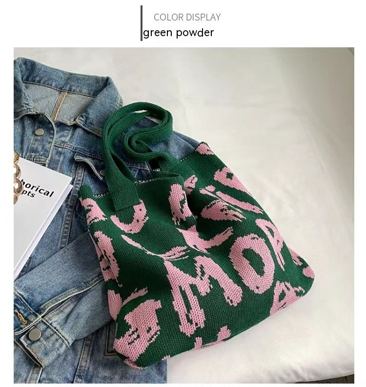 Chic Woven Knit Tote Bag - Spacious & Stylish