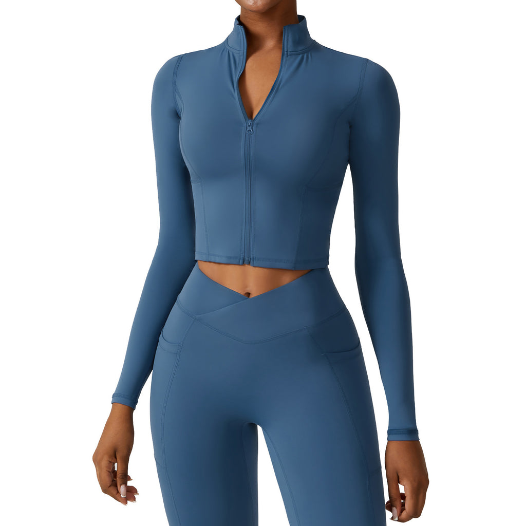 Women's Quick-Dry Long Sleeve Zip-Up Yoga Jacket - Performance Activewear