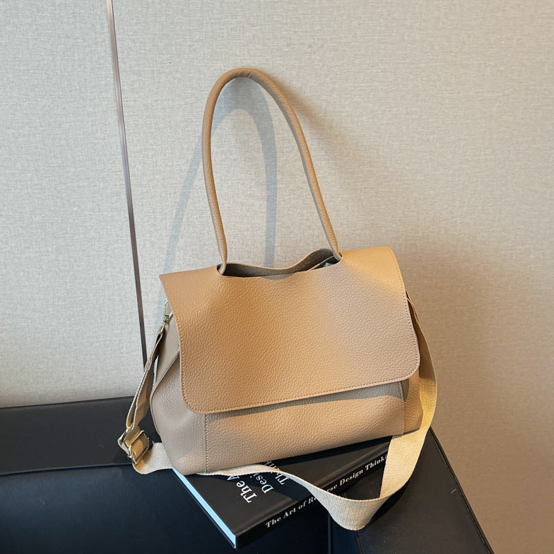 Vintage Casual PU Tote Bag - Stylish All-Match Shoulder Handbag