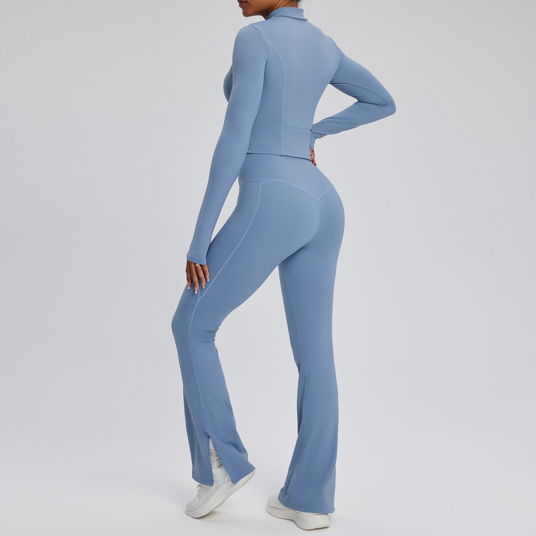 Chic Long Sleeve Flare Leggings Activewear Set for Women