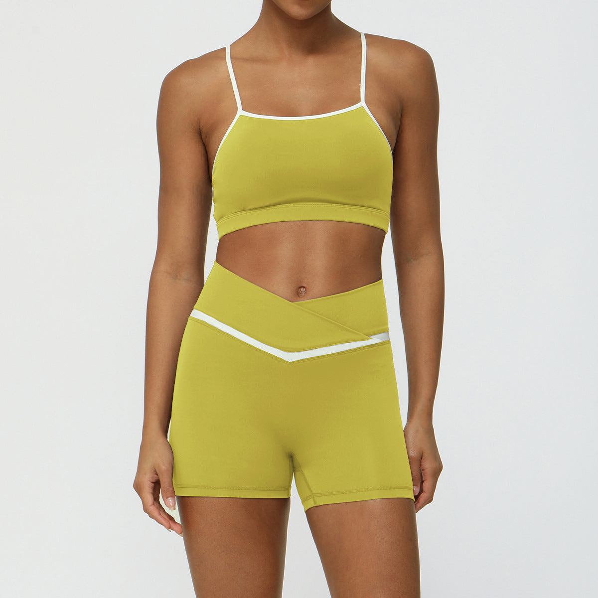 Seamless Hip Lifting Sports Bra and High Waist Activewear Shorts Set