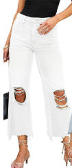 Rebel High-Waist Ripped Crop Jeans