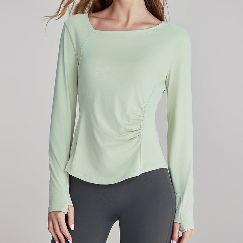 Women's Loose Fit Breathable Long Sleeve Activewear Top for Yoga and Exercise