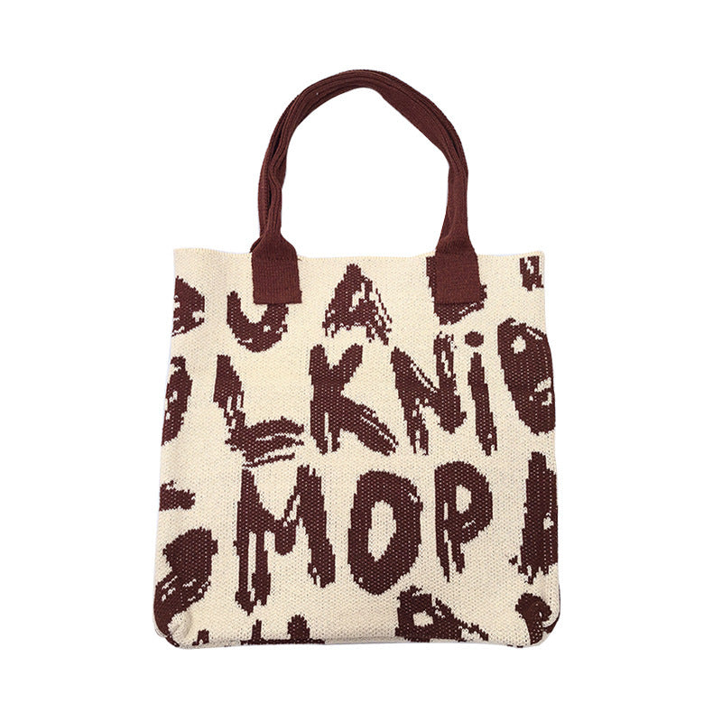 Chic Woven Knit Tote Bag - Spacious & Stylish
