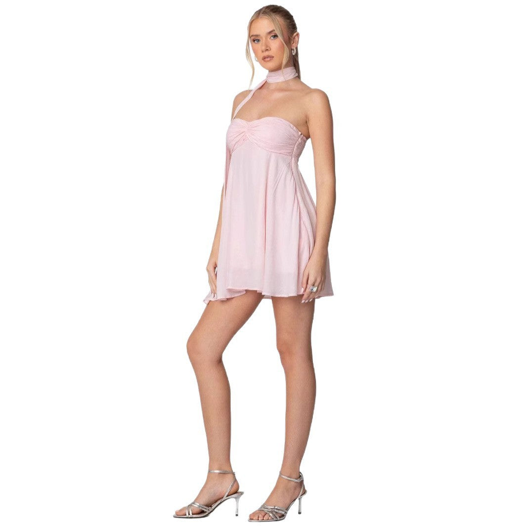 Chic Pleated Tube Top Mini Dress - Elegant & Strapless