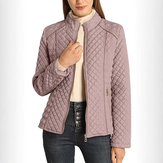 Lightweight Quilted Padded Stand Collar Zip Jacket Everyday Essential