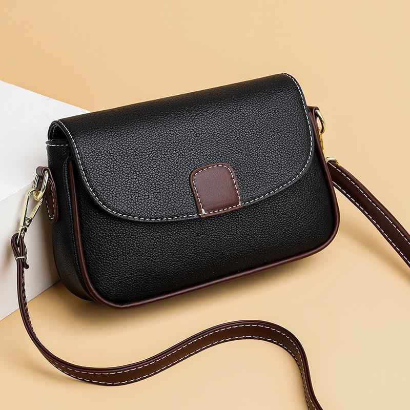 Chic PU Leather Flap Crossbody Bag for Women - Versatile Small Square Shoulder Bag