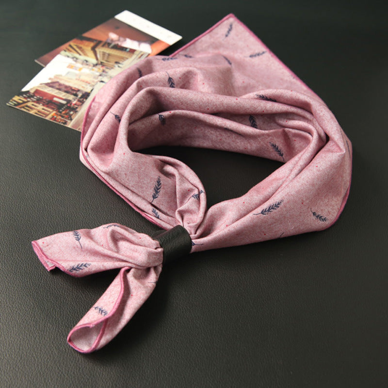 Elegant Women's Cotton Square Scarf - Bird Print