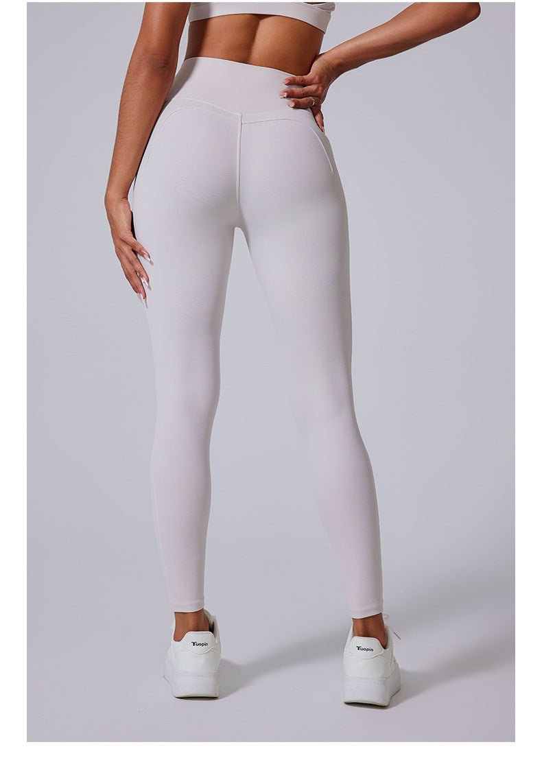 High Waist Brushed Fabric Fitness Leggings for Yoga and Training