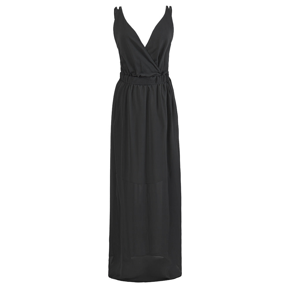 Effortless Flowy Backless Maxi Dress for Summer Elegance