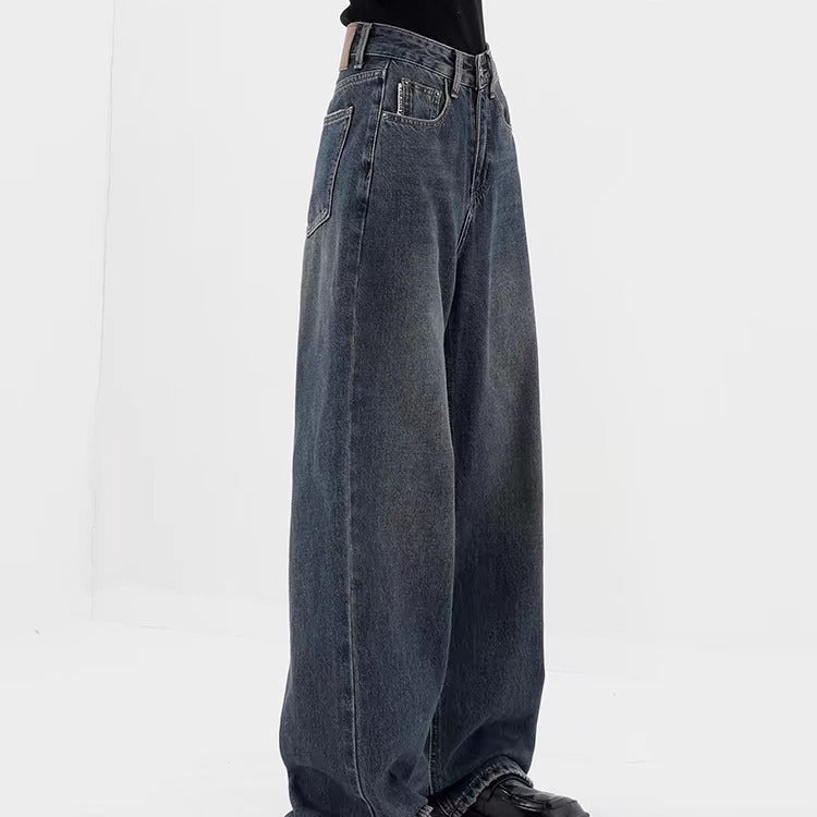 Effortless Retro Dark Wash Baggy Jeans