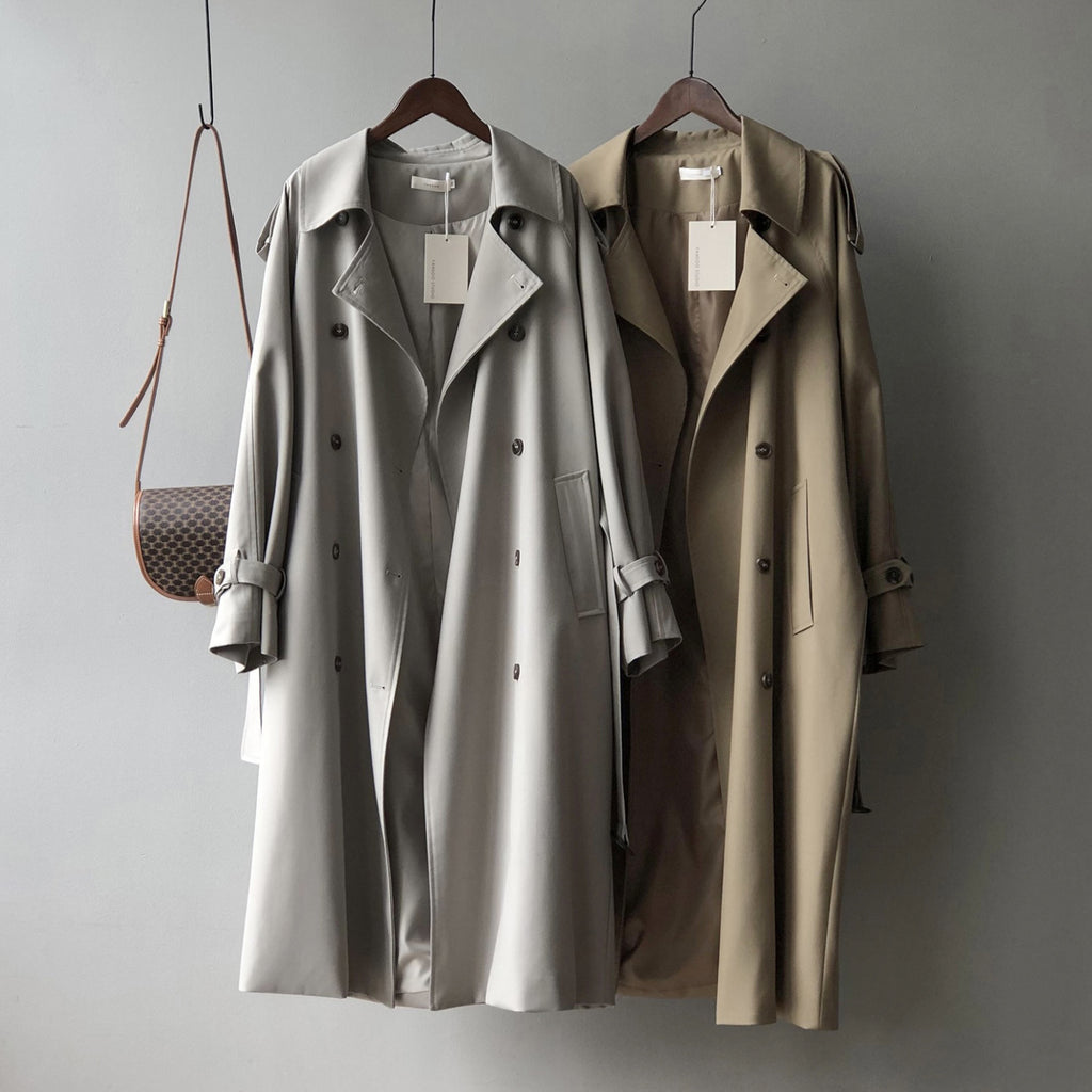 Chic Women's Casual Trench Coat - Stylish Long Sleeve Lapel Outerwear