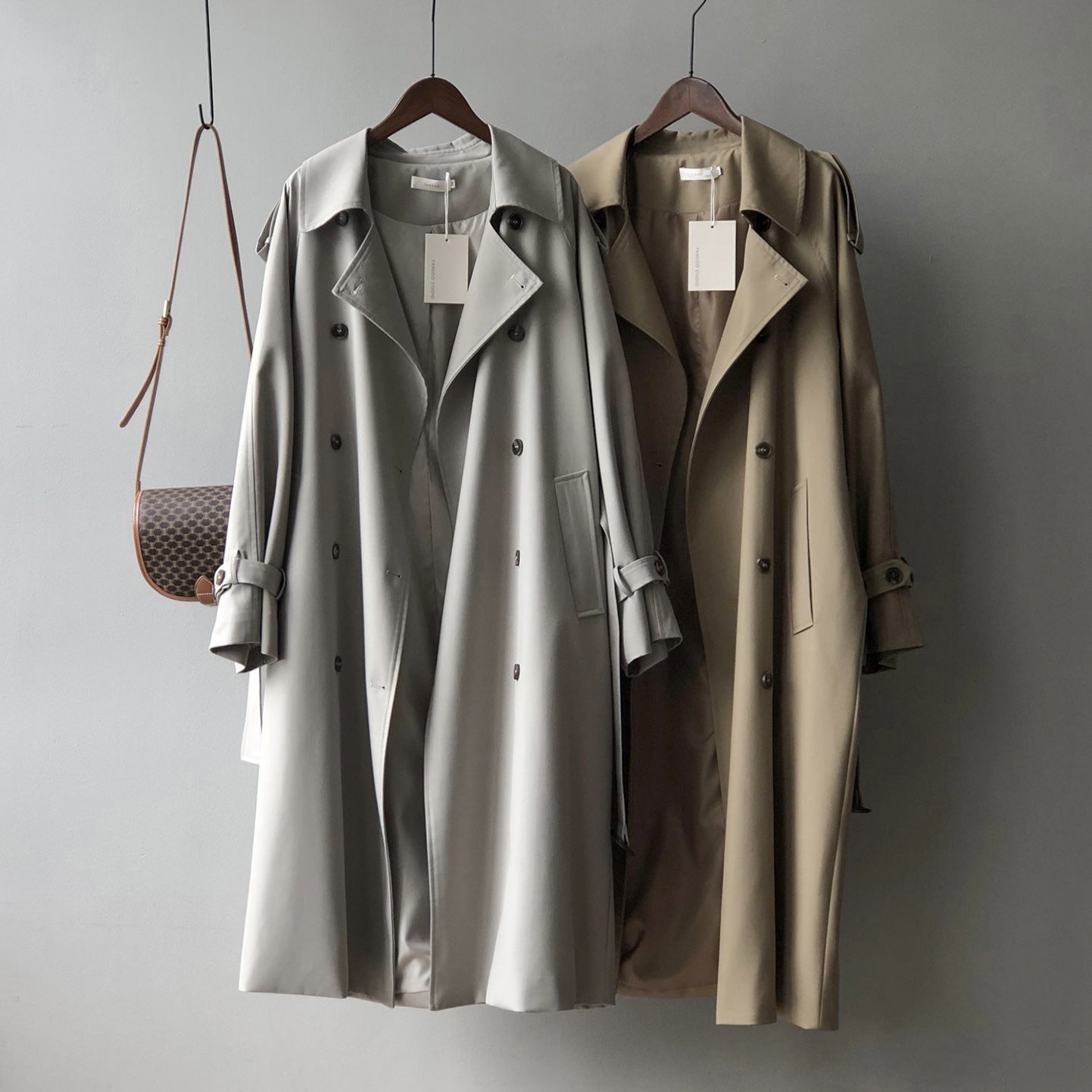 Chic Women's Casual Trench Coat - Stylish Long Sleeve Lapel Outerwear