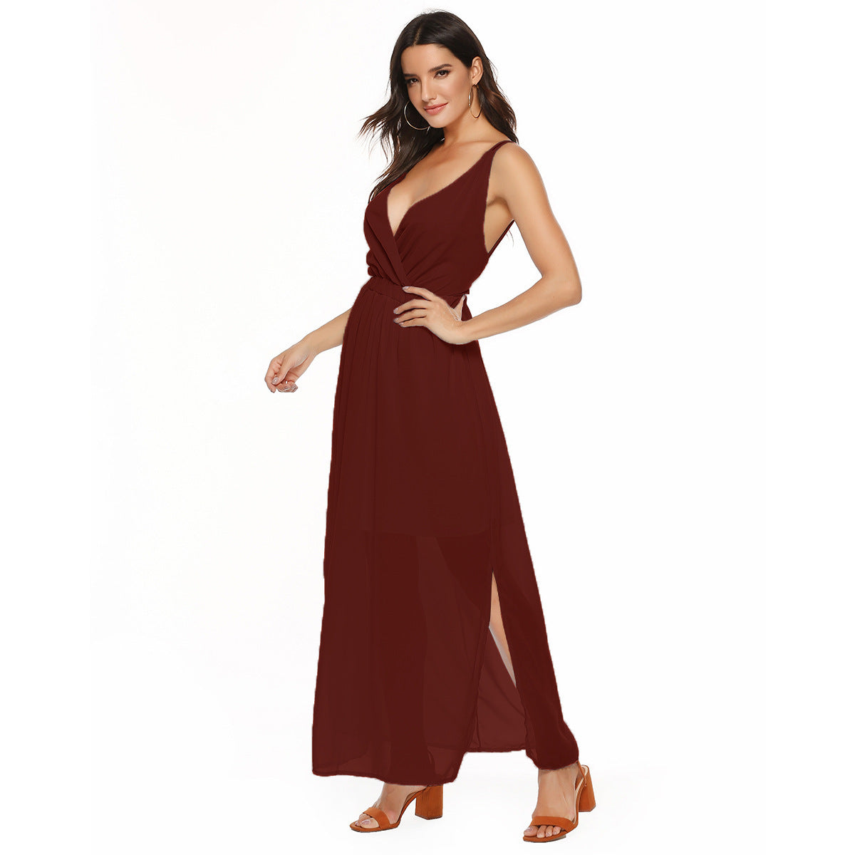 Effortless Flowy Backless Maxi Dress for Summer Elegance