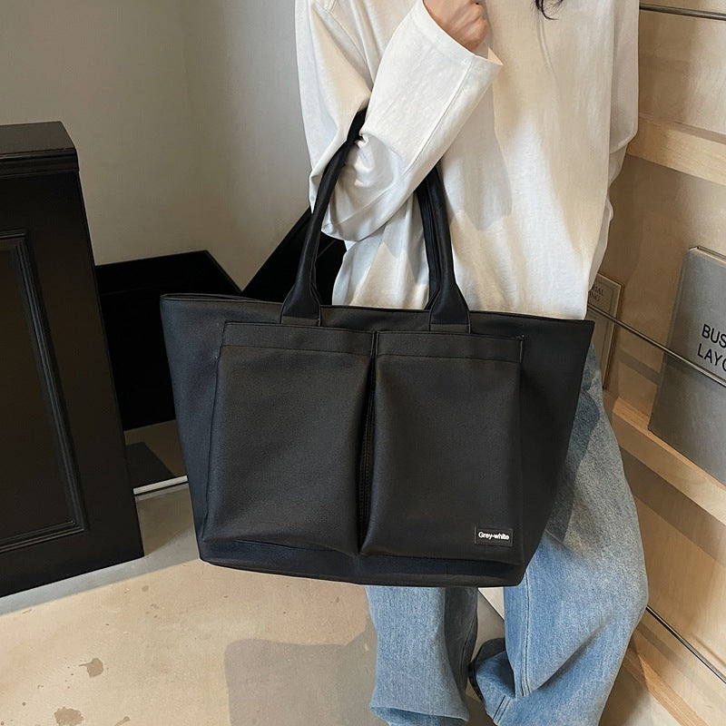 Spacious Lightweight PU Tote Bag - Everyday Shoulder Bag for Women