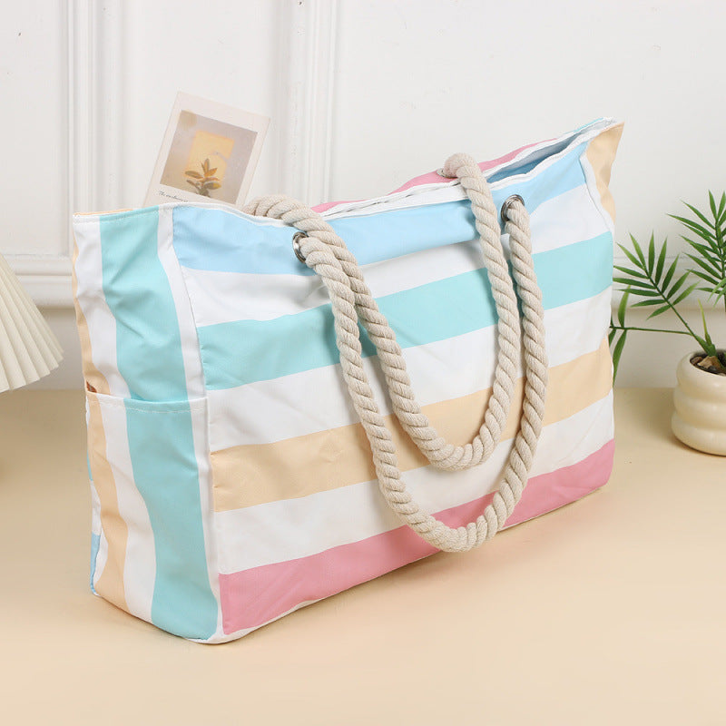 Large Canvas Beach Tote Bag for Women - Tropical & Versatile