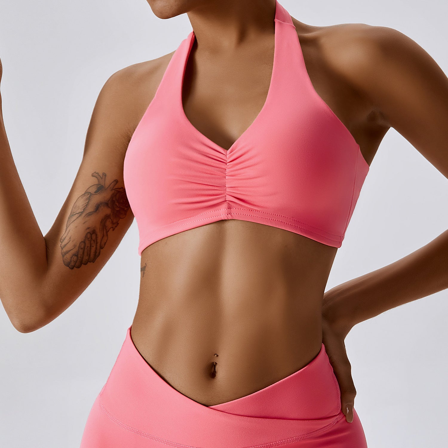 Supportive Halter Neck Sports Bra for Active Lifestyle Workouts