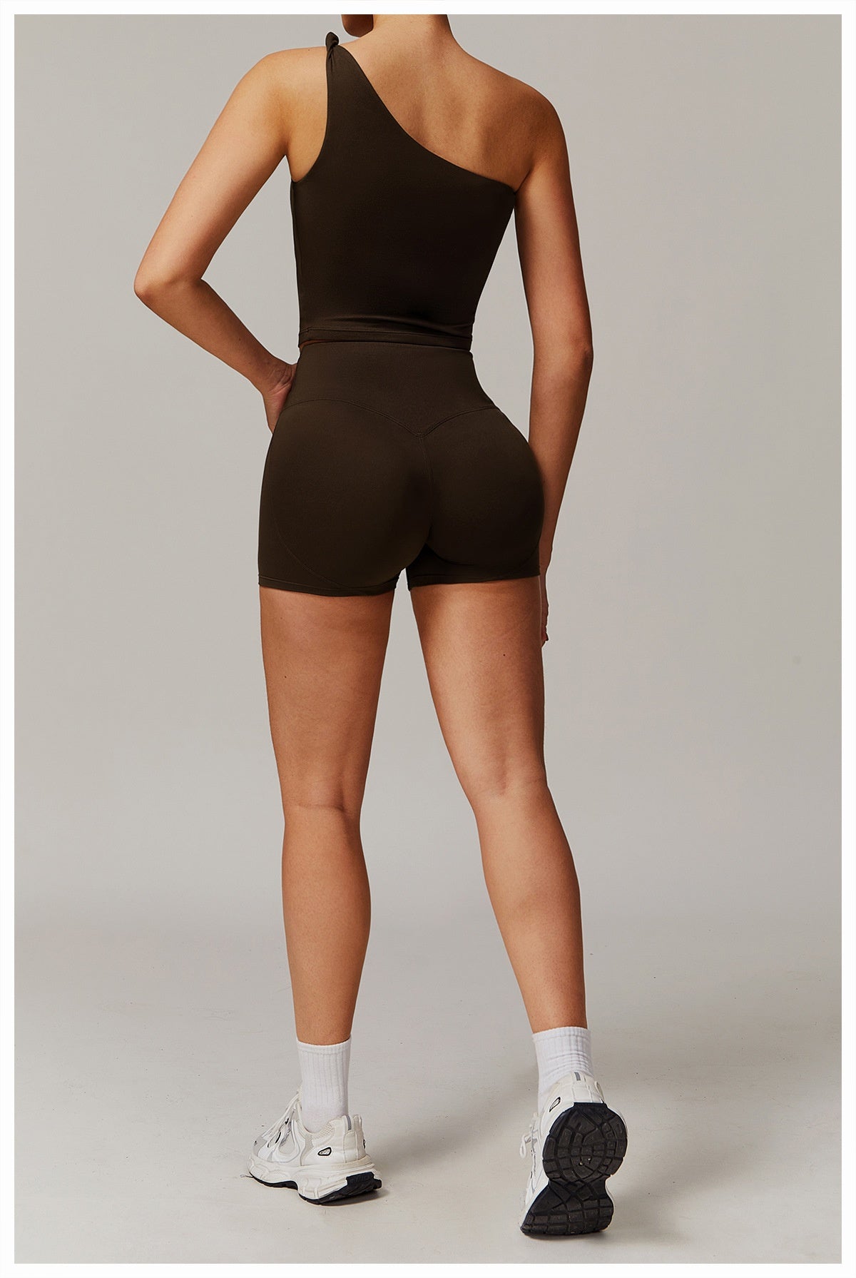 High Waist Brushed Performance Yoga Shorts with Moisture Wicking Fabric