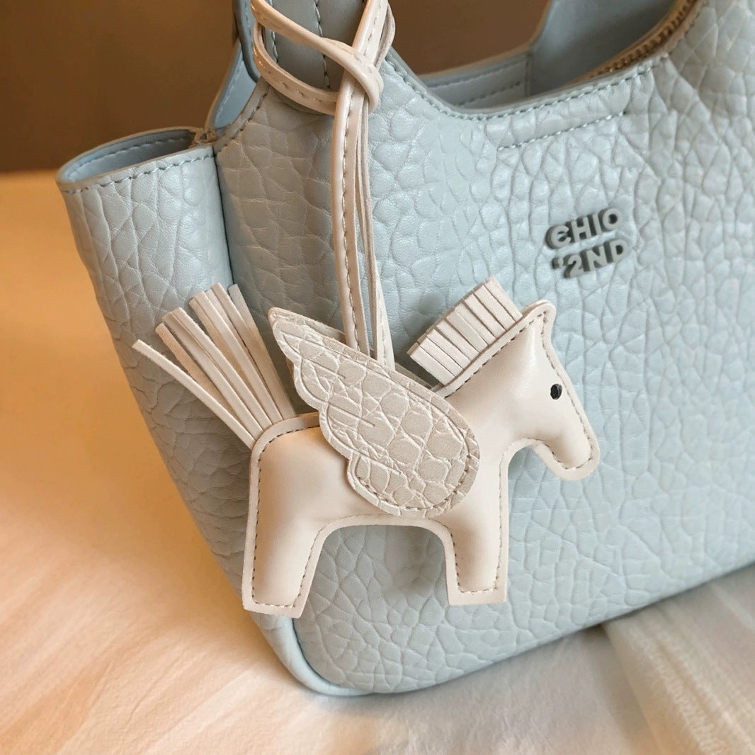 Chic Light Blue Mini Tote Bag with Shoulder Strap