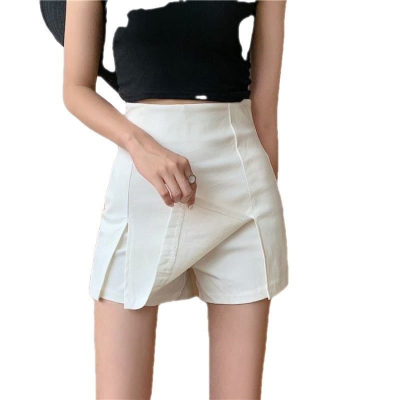 Chic Plus Size High Waist Split Hem Mini Skirt