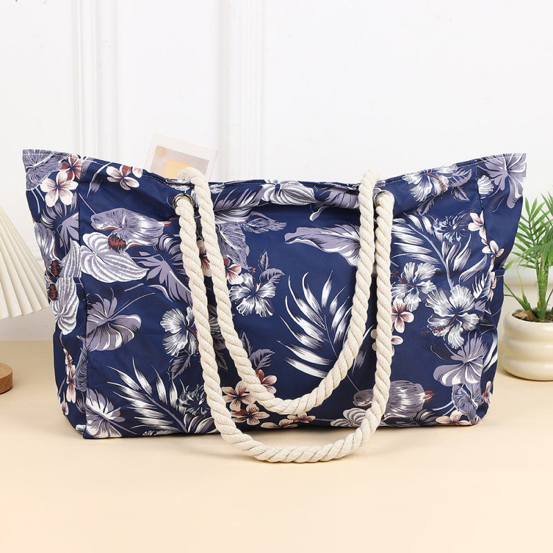 Large Canvas Beach Tote Bag for Women - Tropical & Versatile