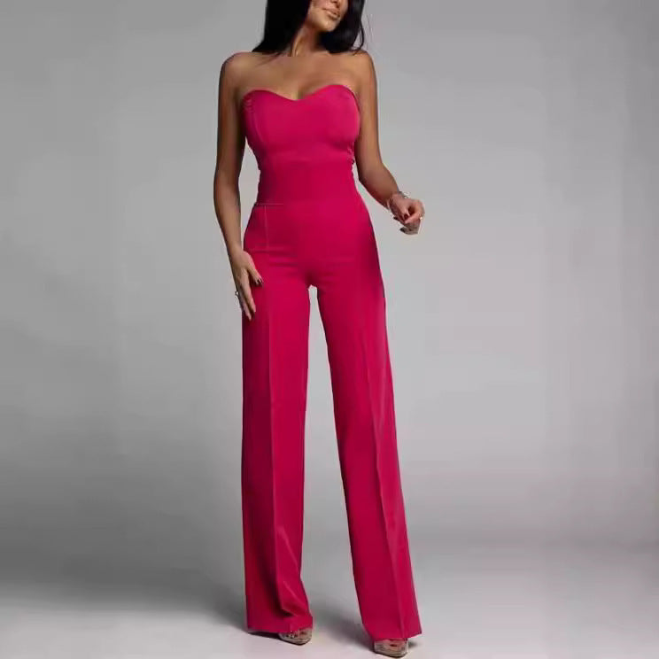 Elegant Strapless Wide Leg Jumpsuit for Women