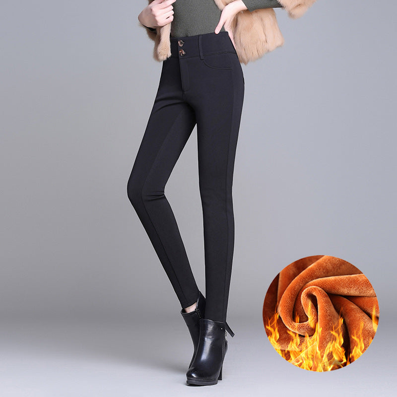 Cozy High Waist Fleece-Lined Leggings - Perfect for Fall & Winter