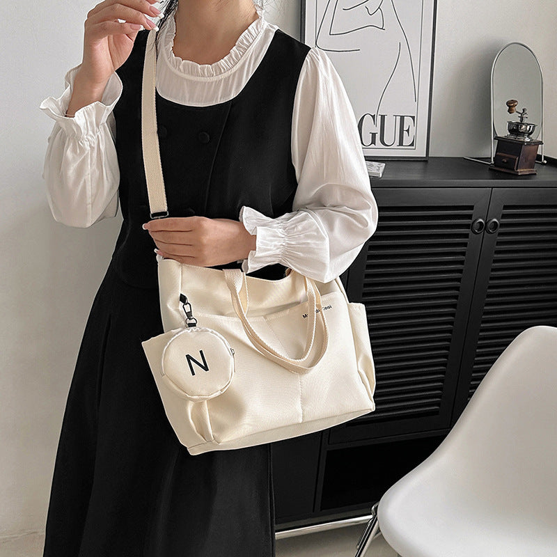 Stylish Women's Canvas Tote & Crossbody Messenger Bag