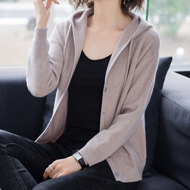 Aria Hooded Knit Cardigan