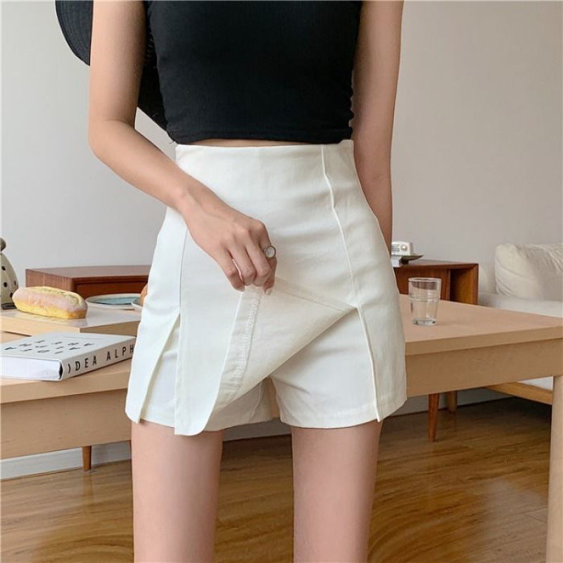 Chic Plus Size High Waist Split Hem Mini Skirt