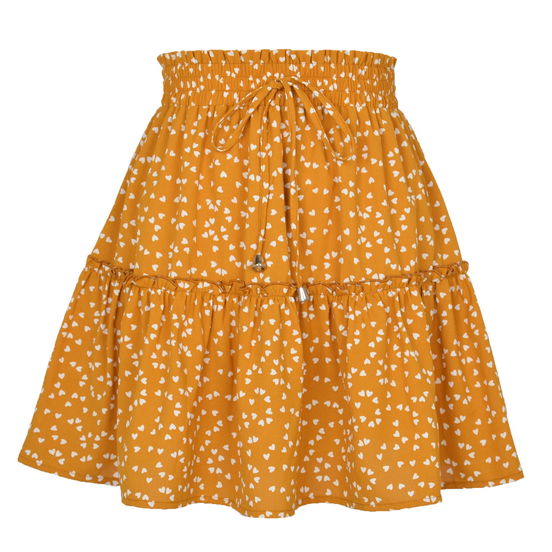 High Waist Floral Print Ruffle Hem A-Line Mini Skirt for Summer