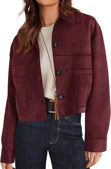 Chic Faux Suede Cropped Jacket Perfect for Effortless Casual Autumn Style
