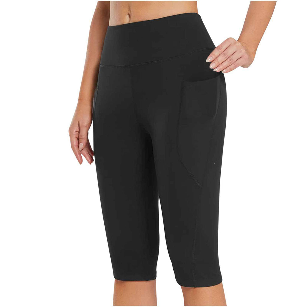 High Waist Side Pocket Stretch Sports Leggings for Active Women
